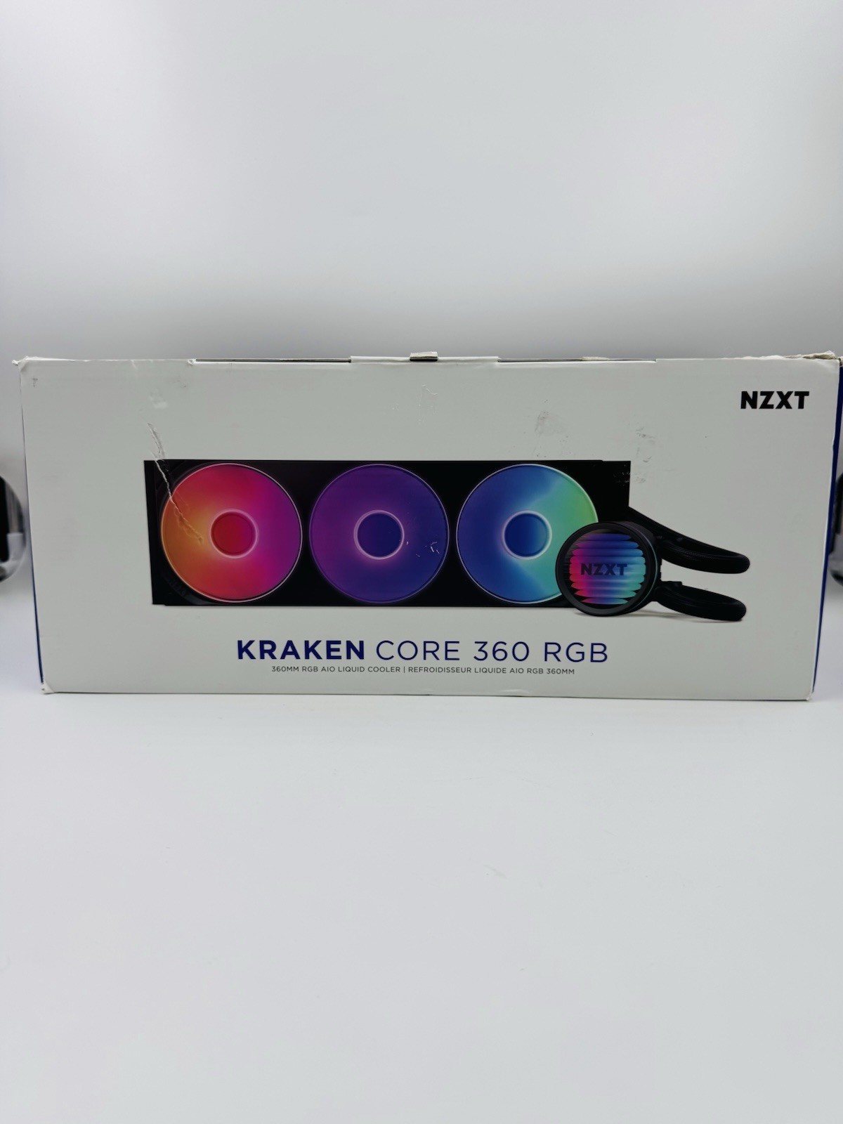 NZXT Kraken Core 360 RGB AIO Liquid CPU Cooler 360mm Black Open Box