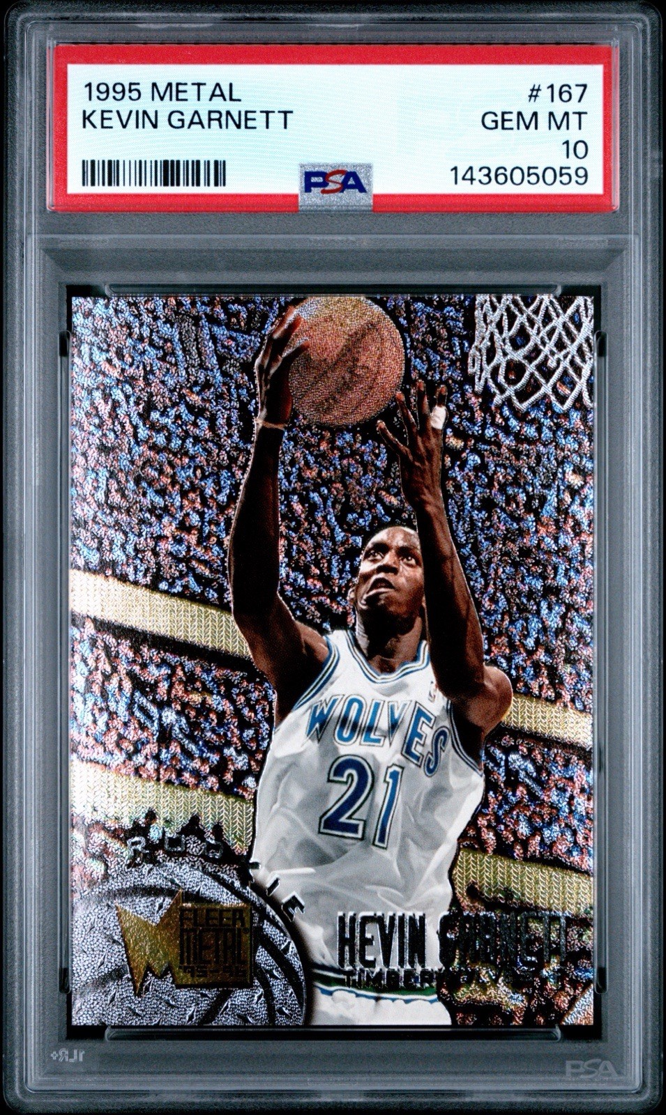 1995-96 Fleer Metal - Kevin Garnett #167 Rookie(RC) - PSA 10