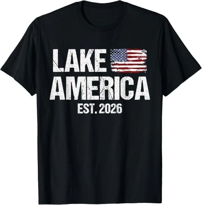HOT SALE - Funny Lake America Est 2026 American Flag Patriotic T-Shirt