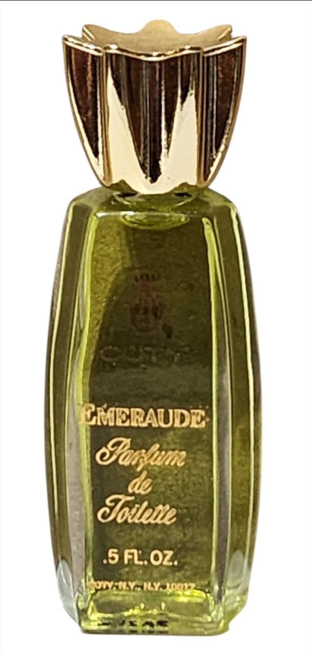 Vintage Coty Emeraude Parfum de Toilette .5 fl oz Splash Bottle White Flower Cap Vintage Coty Emeraude Parfum de Toilette .5 fl oz Splash Bottle White Flower Cap