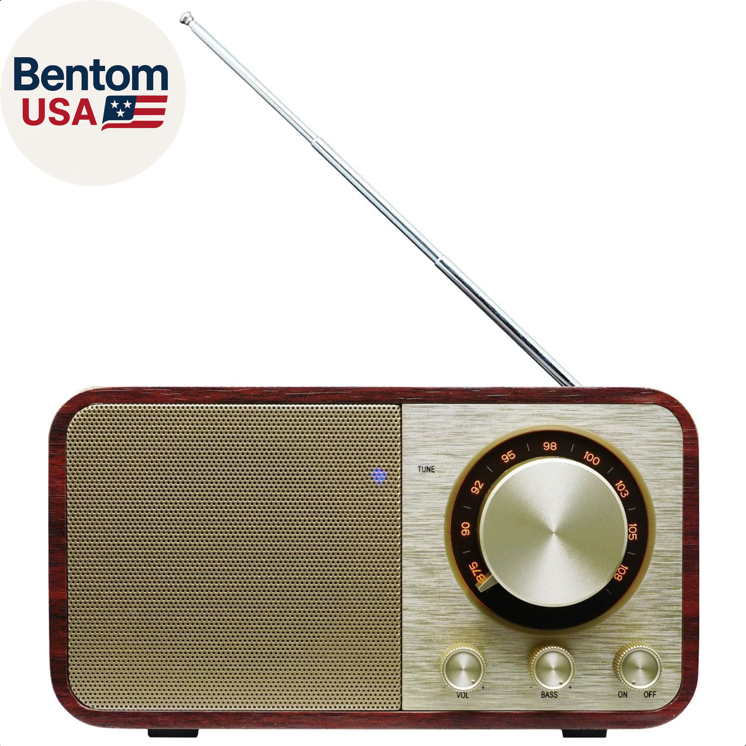 FM Radio with Bluetooth Retro Bluetooth Speaker Vintage Radio with SD/USB Memory