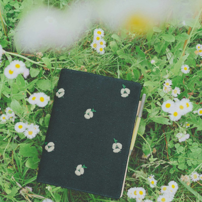Hobonichi Techo 2023 minä perhonen: ohayo (Navy) 5 year A5 Size Cover ONLY