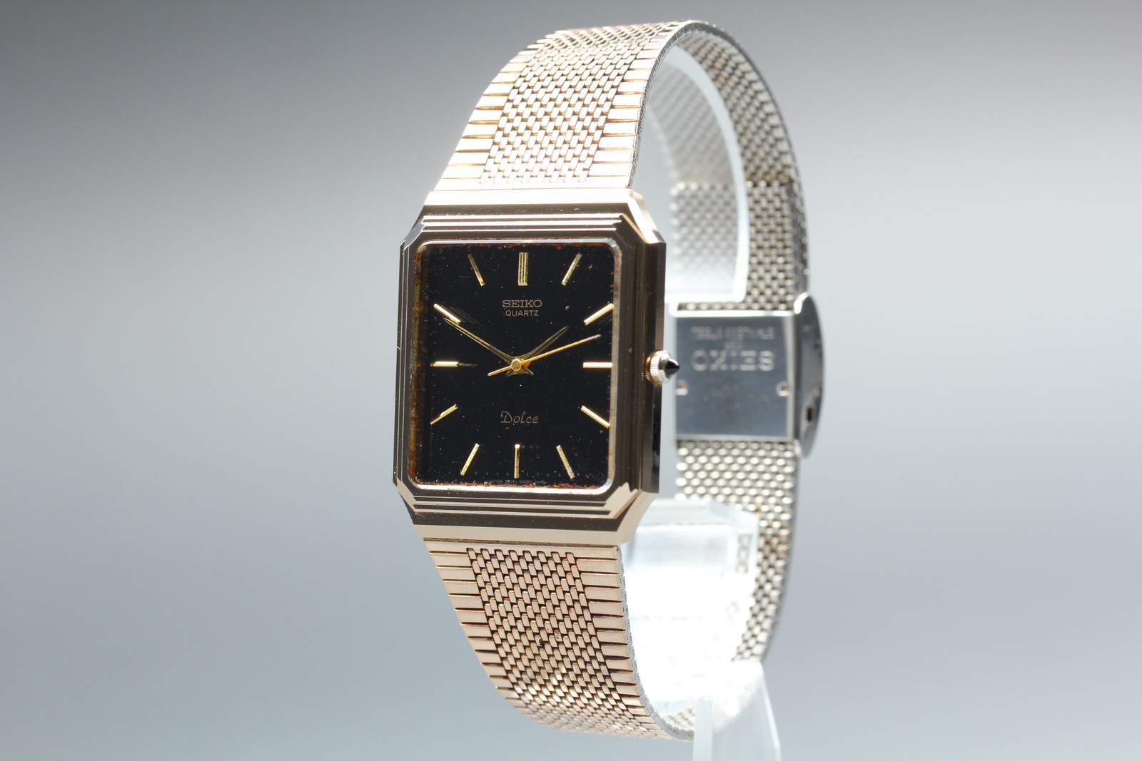 [Exc+5] Vintage SEIKO DOLCE 7731-5080 30mm Gold Quartz Mens Watch From JAPAN