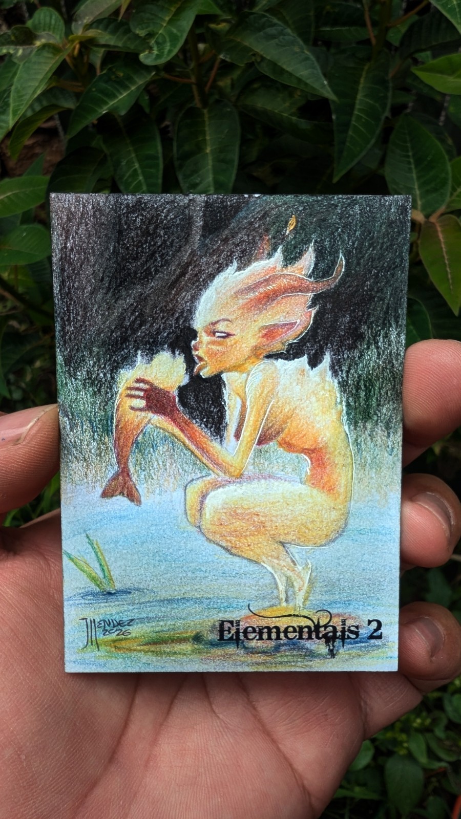 2022 Elementals 2, Perna Studio by Juan Mendez Original Artist Proof Sketch Card