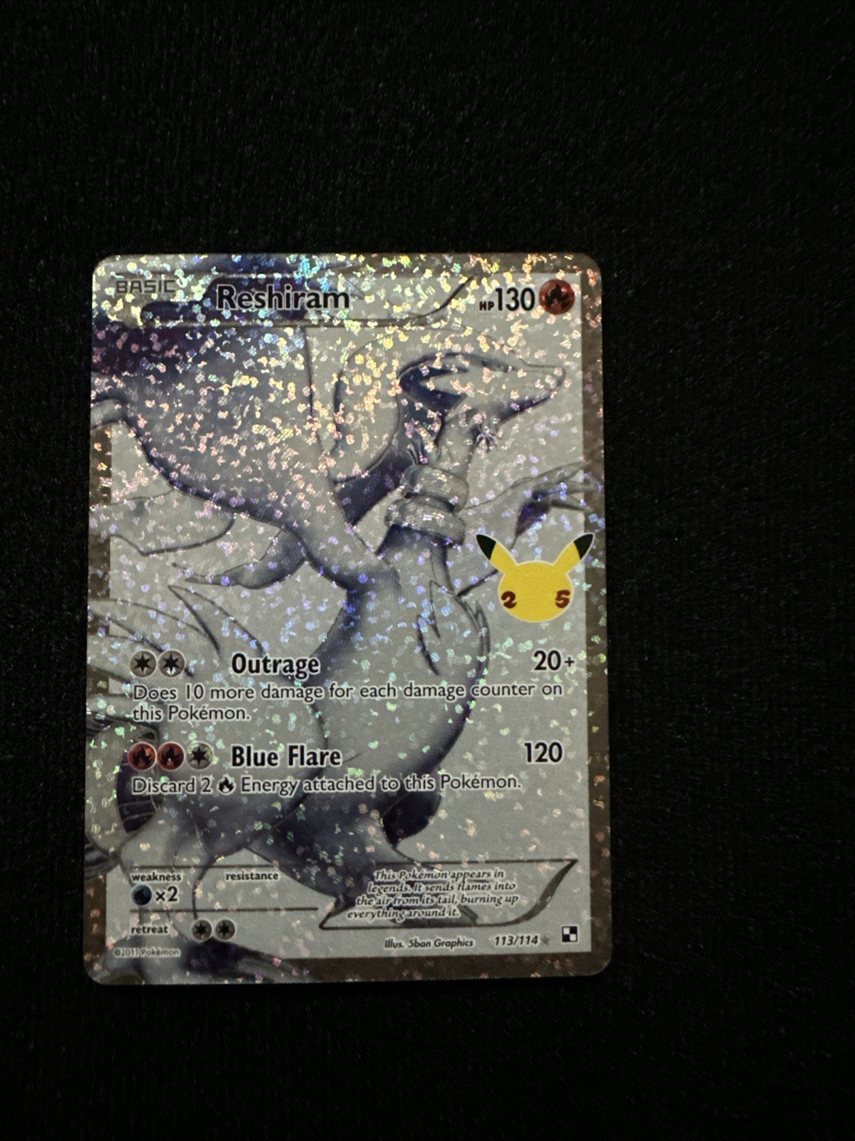 RESHIRAM 113/114 CELEBRATIONS: CLASSIC COLLECTION POKEMON HOLO NM/M RESHIRAM 113/114 CELEBRATIONS: CLASSIC COLLECTION POKEMON HOLO NM/M