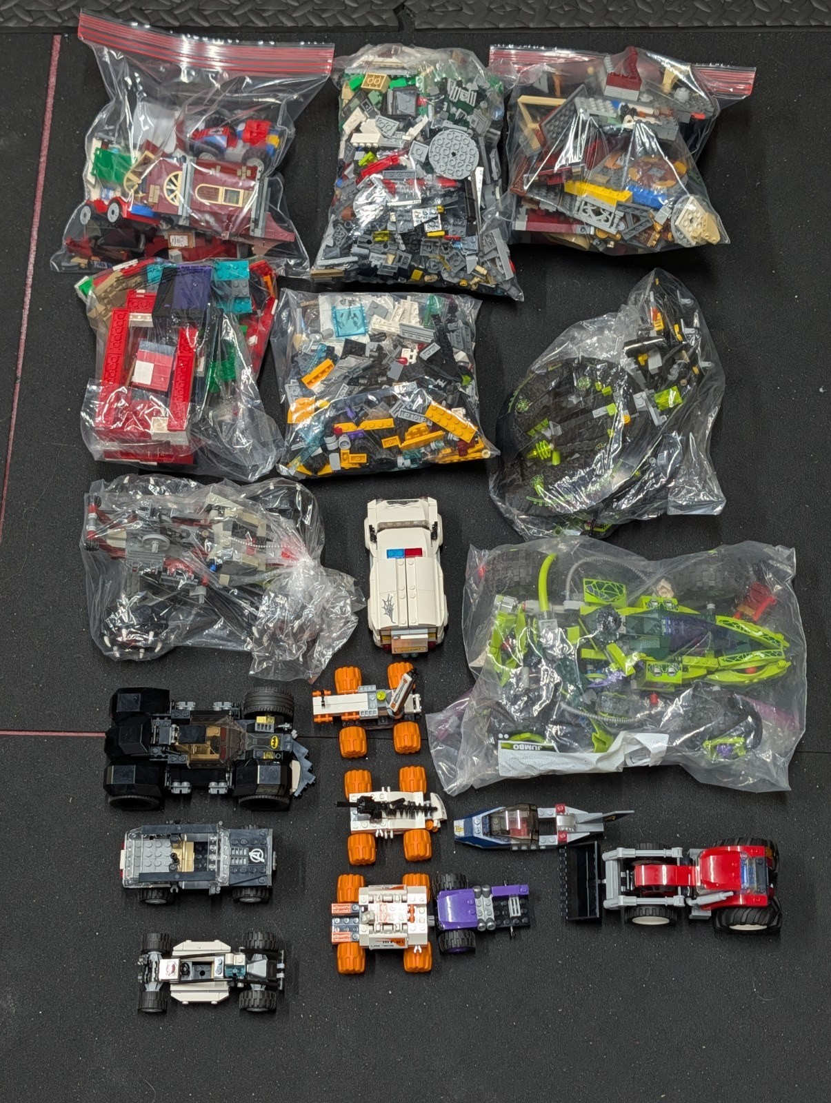 Lego Vehicles Bulk Lot - Bagged Parts, Built Cars, Loose Parts and Partial Sets