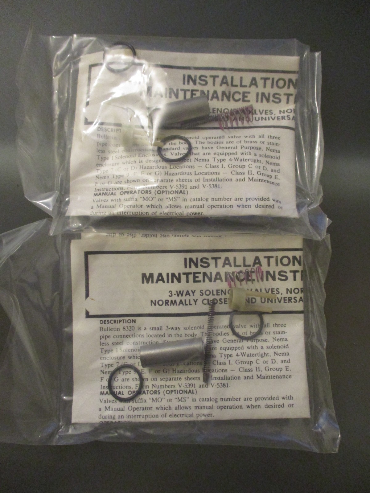 2 NOS Asco Red Hat 8320 Maintenance Kit - 3 Way Solenoid Valve Normally Open
