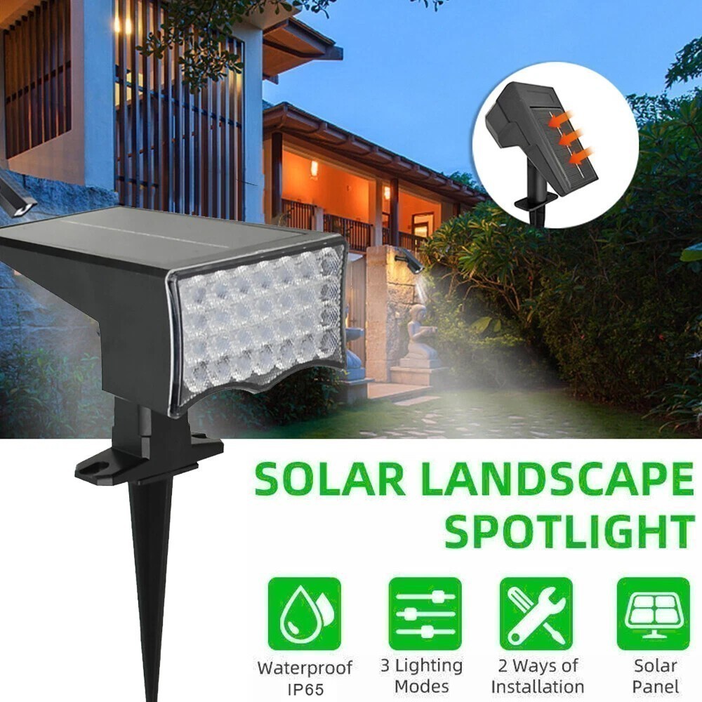 1~10Pcs Bright Solar Powered Spotlight Waterproof Outdoor Garden Yard Spot Light