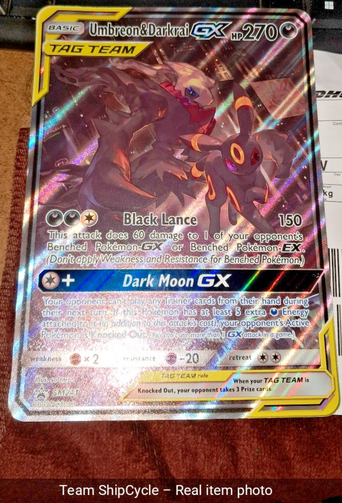 Jumbo Pokmon TCG Umbreon  Darkrai GX Black Star Promo Tag Team  Holo SM241