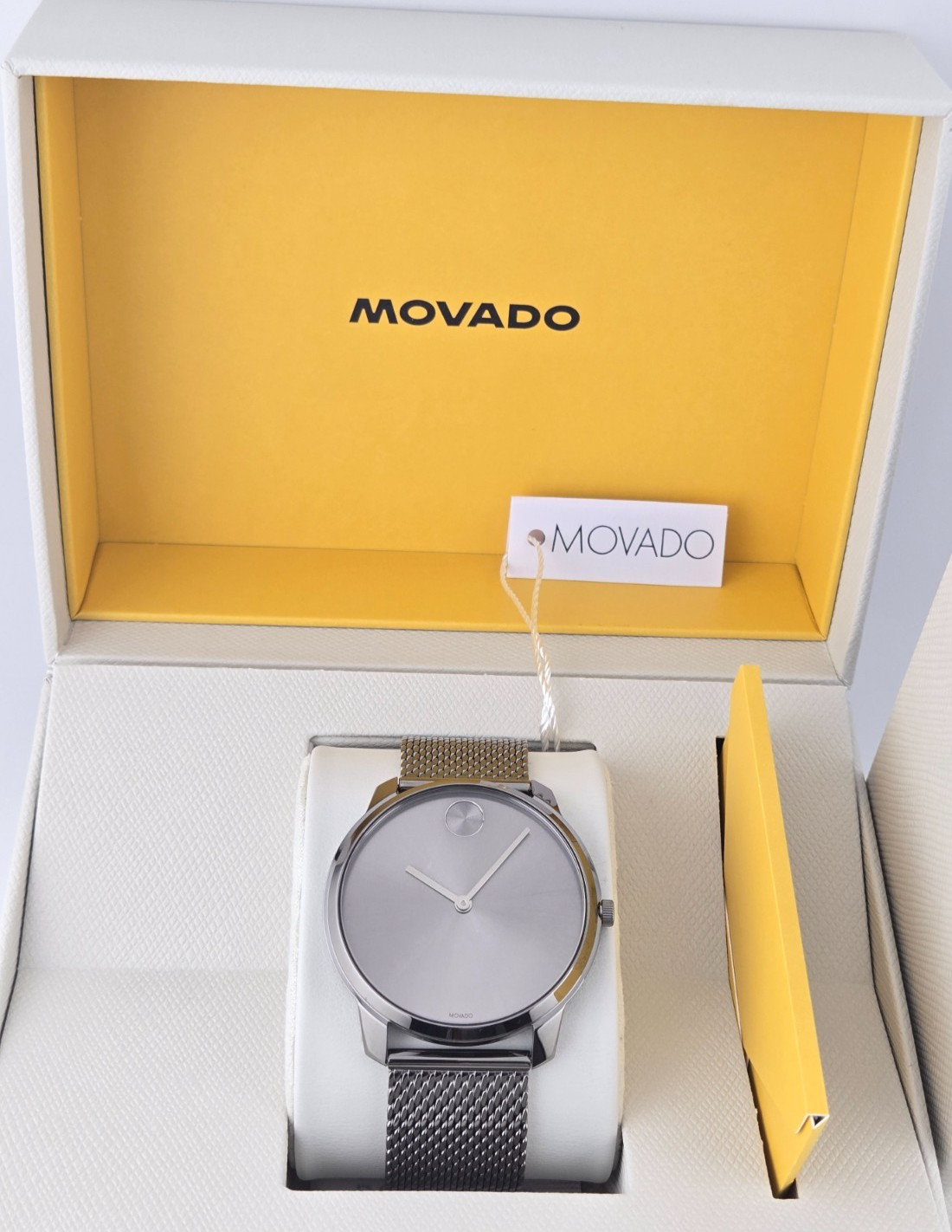 $695 MSRP | Movado Men\'s Bold Gray Dial Stainless Steel Watch - 3600599 NEW
