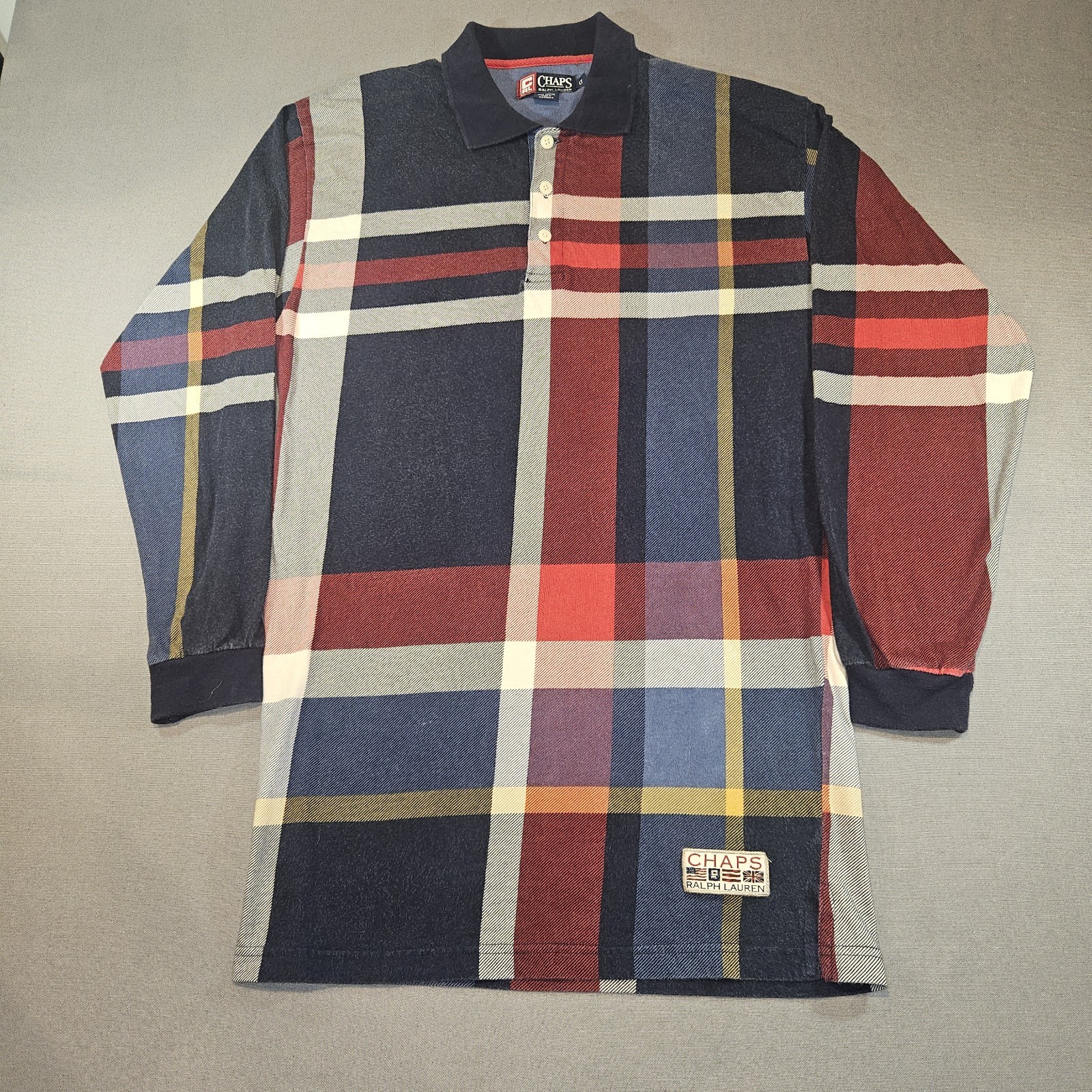 Vintage Chaps Ralph Lauren Shirt 90s Polo Long Sleeve Plaid Size L 00123