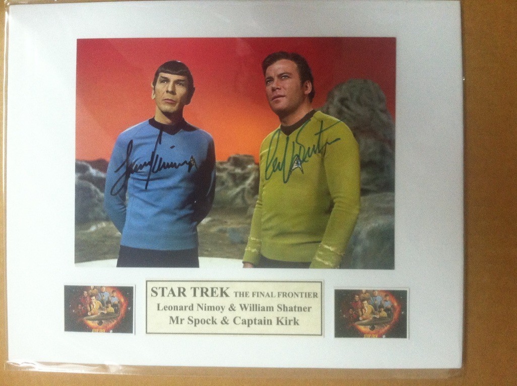 Signed Leonard Nimoy, William Shatner 5x7 color photo matted to 8x10 w/coa Signed Leonard Nimoy, William Shatner 5x7 color photo matted to 8x10 w/coa