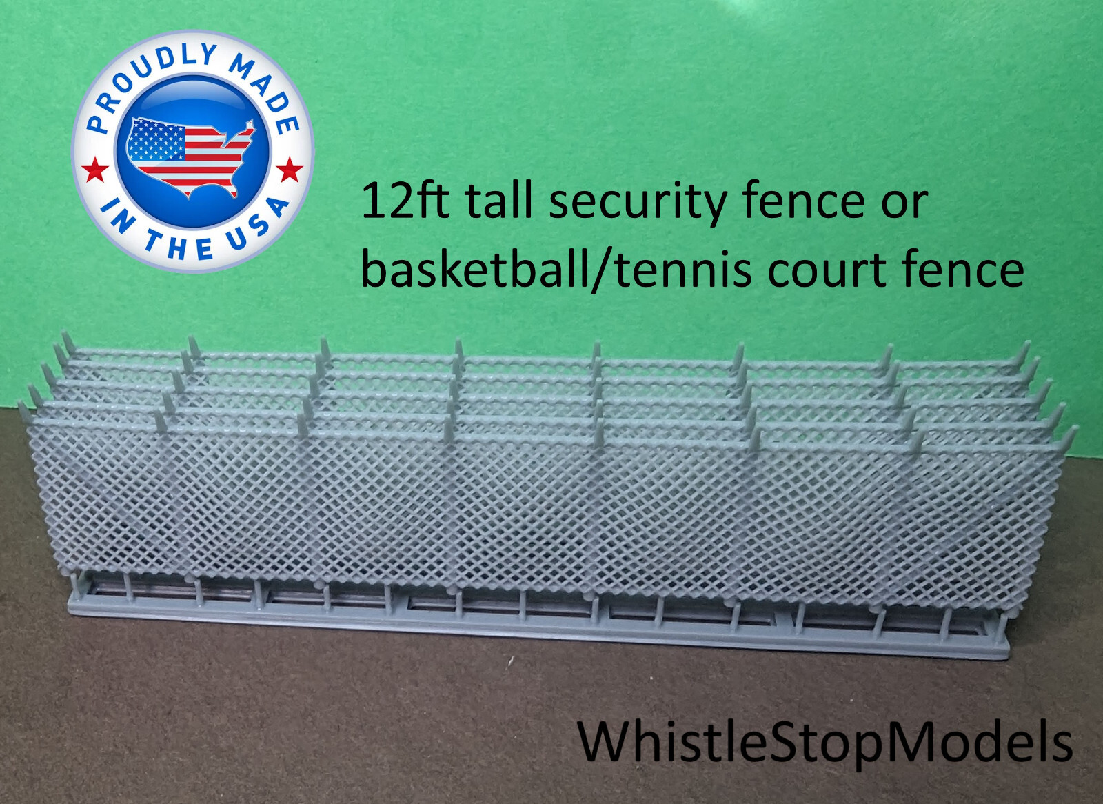 N scale 1/160 12 ft tall ChainLink fence 5 pcs over 25 inches  N1048 |