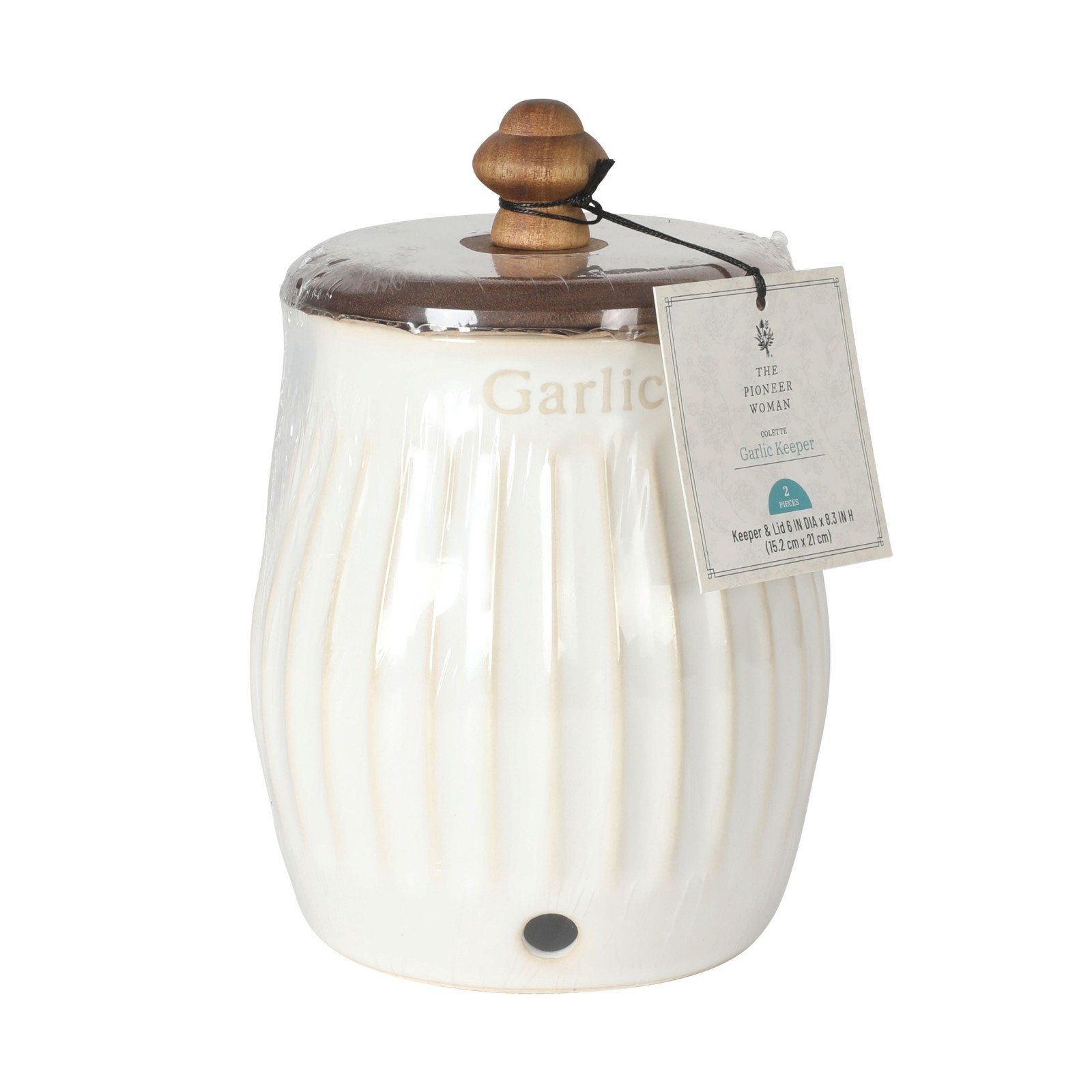 Stoneware Garlic Keeper White Kitchen Countertop Storage Container Jar Stoneware Garlic Keeper White Kitchen Countertop Storage Container Jar