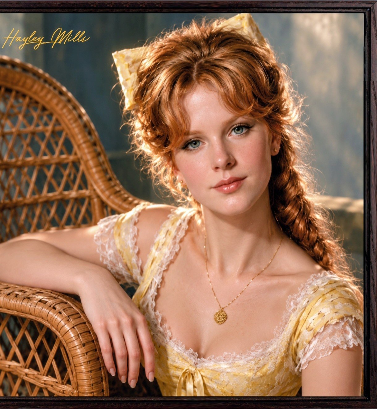 Hayley Mills in faux oil painting printed on canvas in her \ Hayley Mills in faux oil painting printed on canvas in her \
