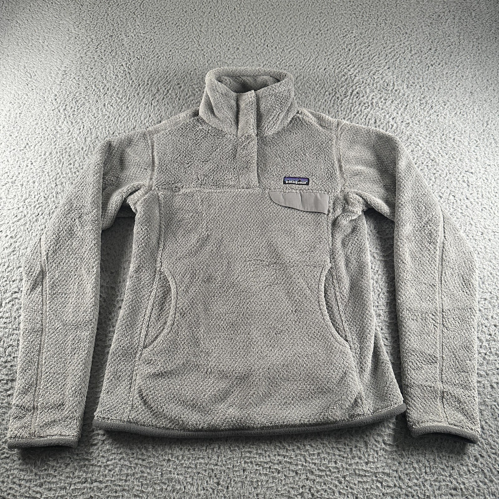 Patagonia Fleece Jacket Womens S Gray Re-Tool Snap T Front Pullover Outdoor
