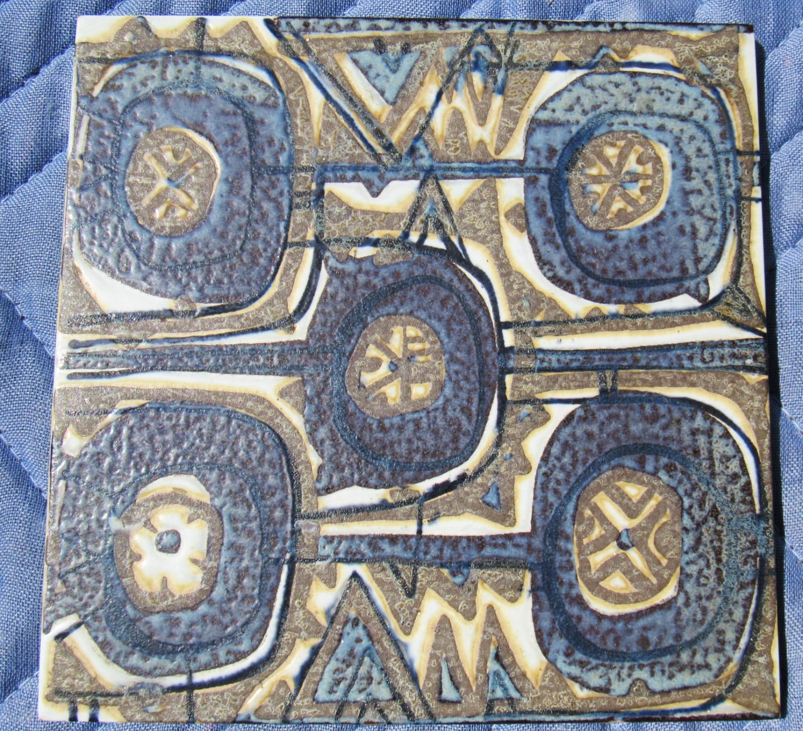 Vintage MCM Nils Thorsson Abstract Tile Royal Copenhagen Mid Century Modern