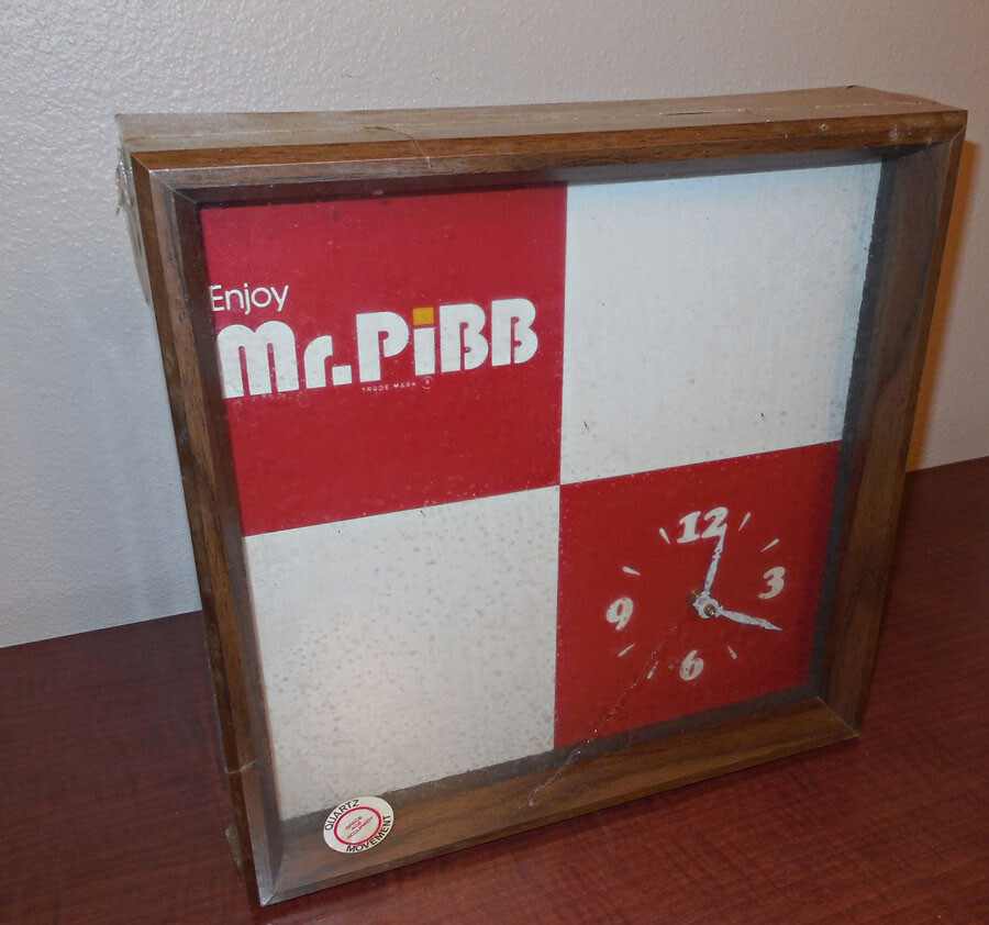 RARE UNUSED MR PIBB Clock in original box 1979 Coca Cola /Coke / Advertising