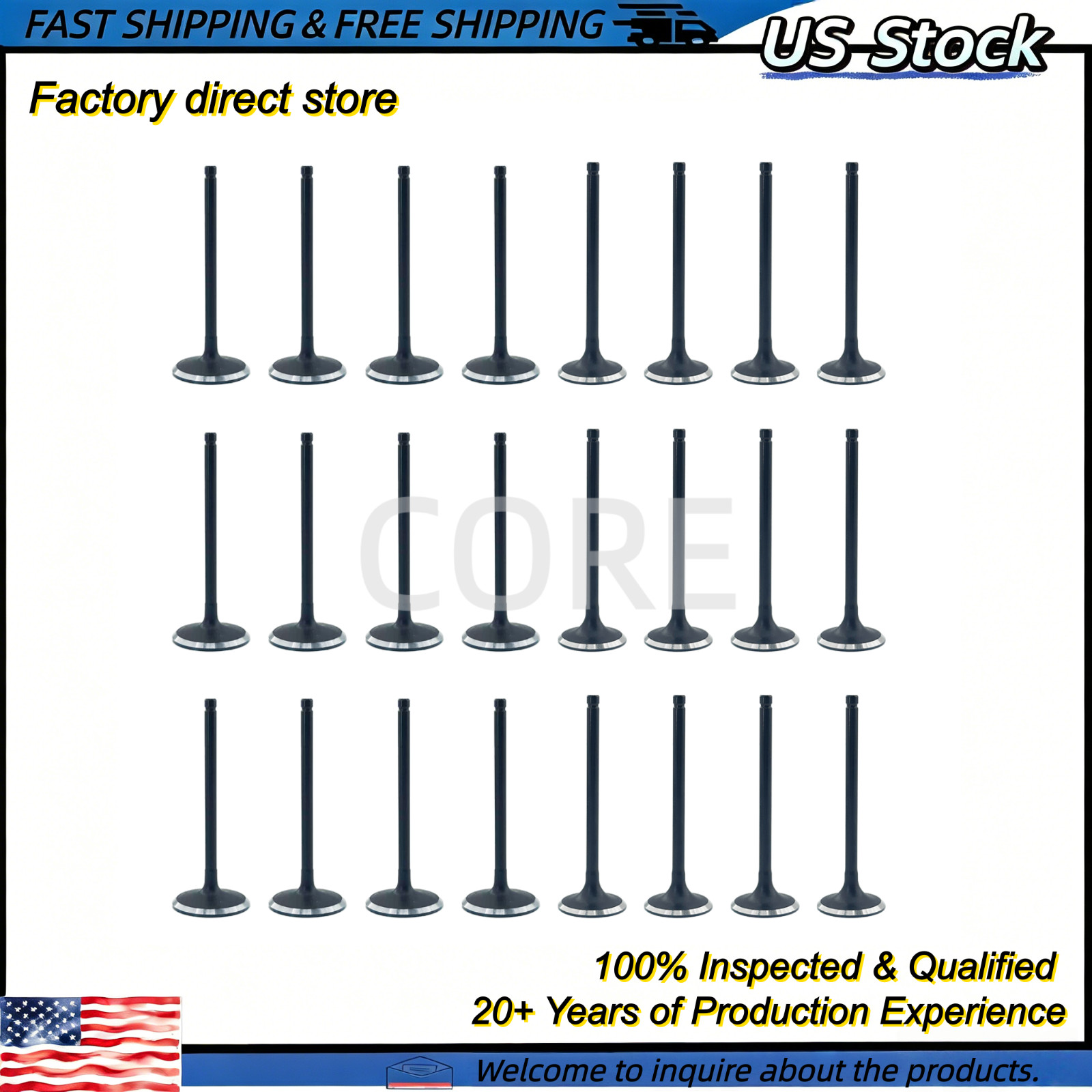 24PCS  Engine Intake & Exhaust Valve For 2007-2017 Ford Lincoln 3.5L 3.7L DOHC
