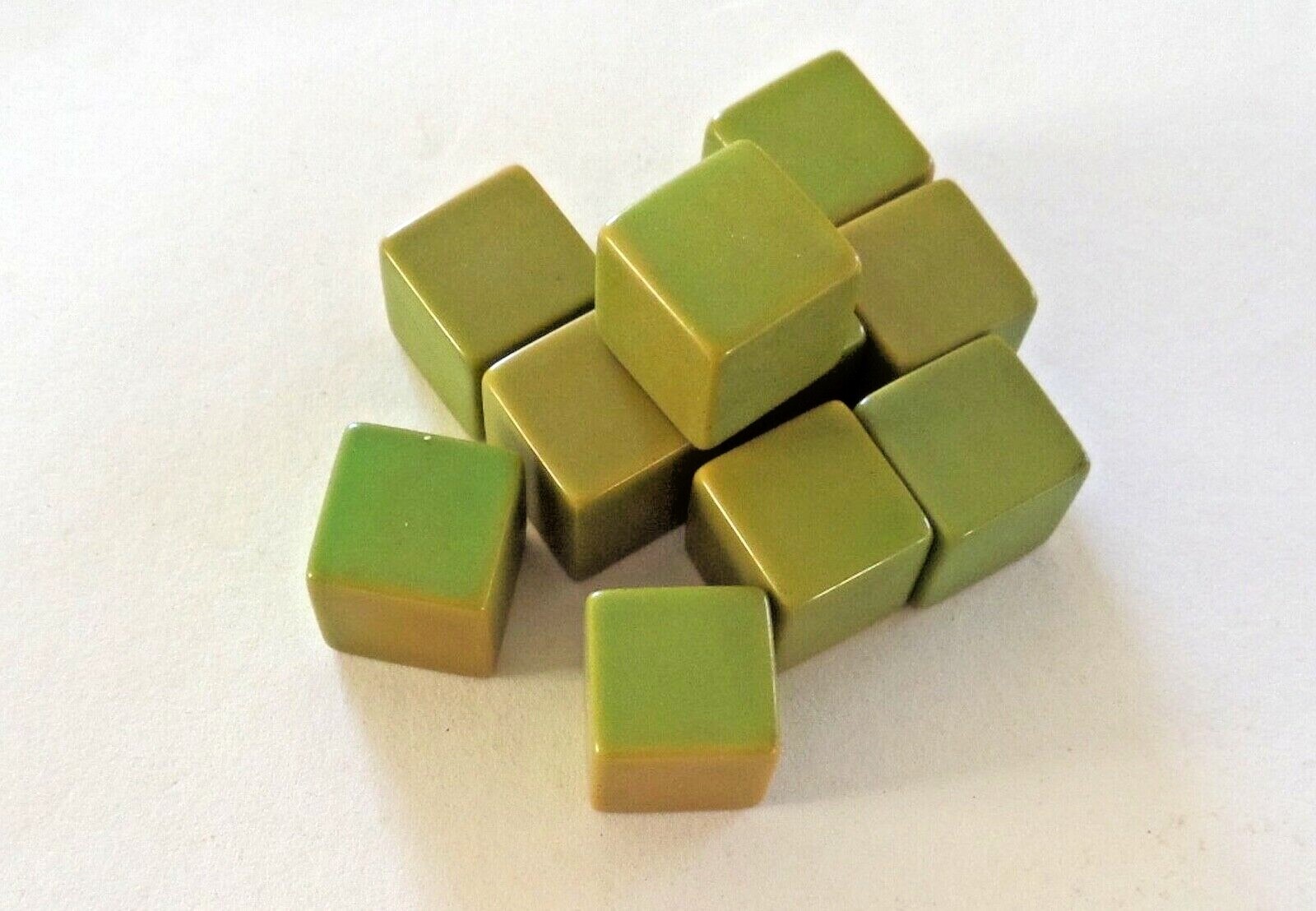 VNTG LOT 10 FACTORY BLANK CATALIN CUBES Green Mustard 1/2