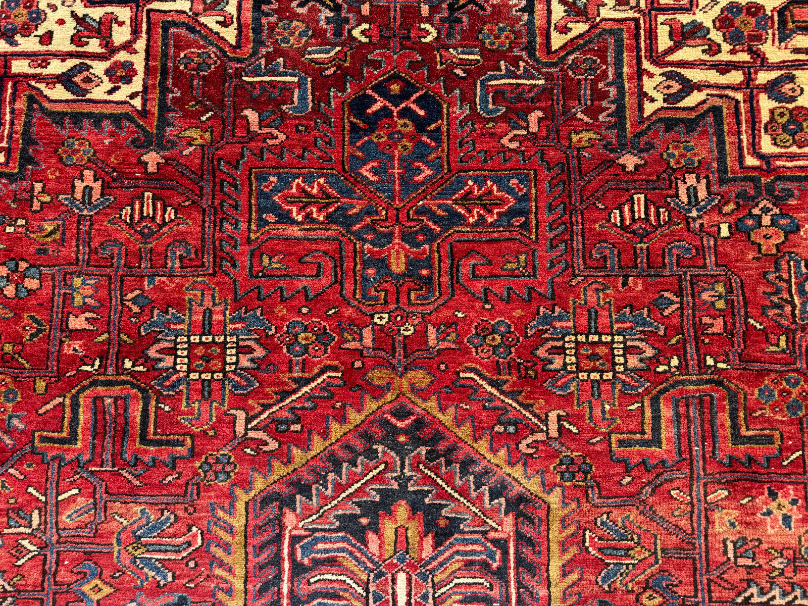 VINTAGE HERIZ RUG 7x11 handmade oriental handwoven ANTIQUE geometric 8x11 8x10