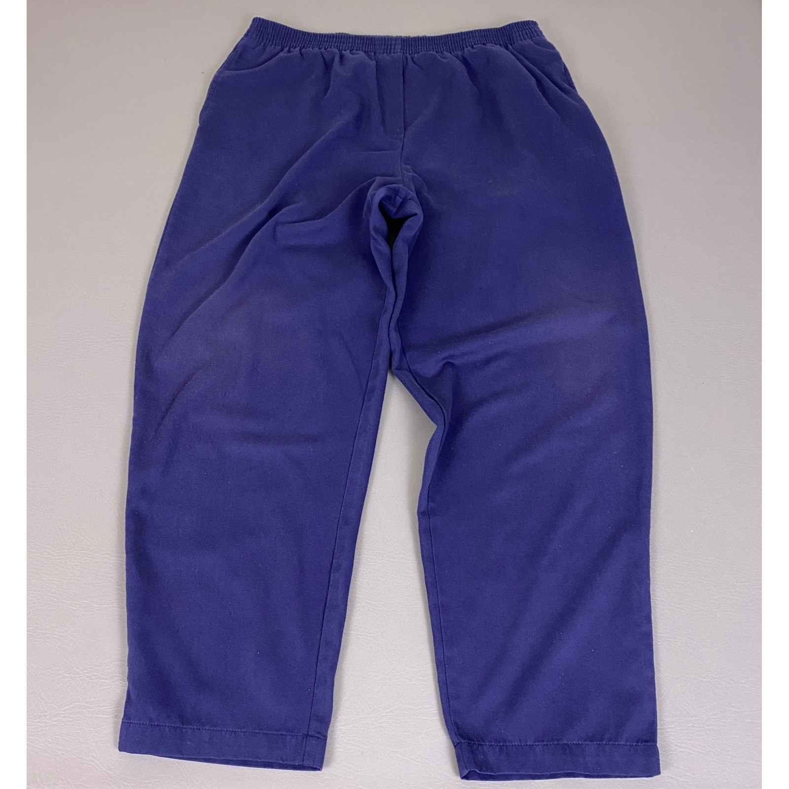 Vintage Basic Editions Pants Women\'s XL Purple Elastic Waist Casual Straight Leg
