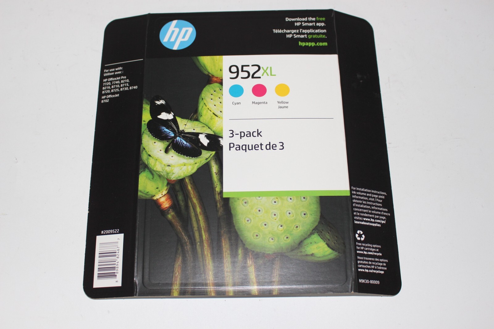 GENUINE HP 952XL 3-PACK C/M/Y N9K30BN Color Ink Cartridges Expires 04/2028+