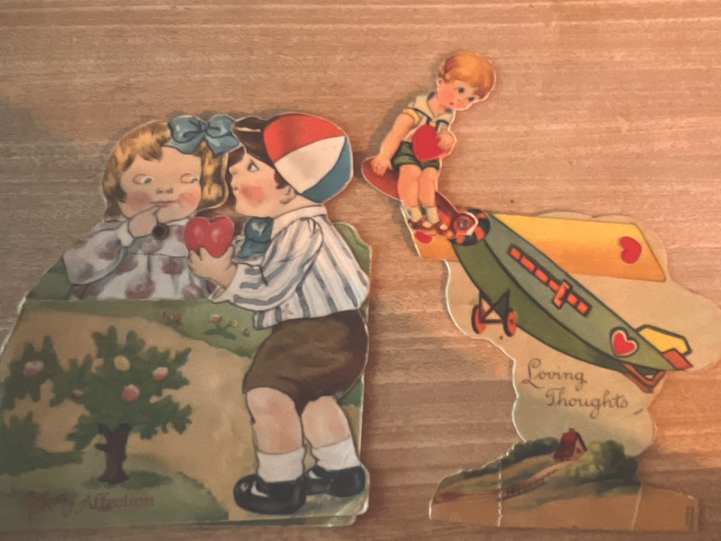 2 Vintage Mechanical Valentine’s Day Greeting Card Die-Cut 2 Vintage Mechanical Valentine’s Day Greeting Card Die-Cut