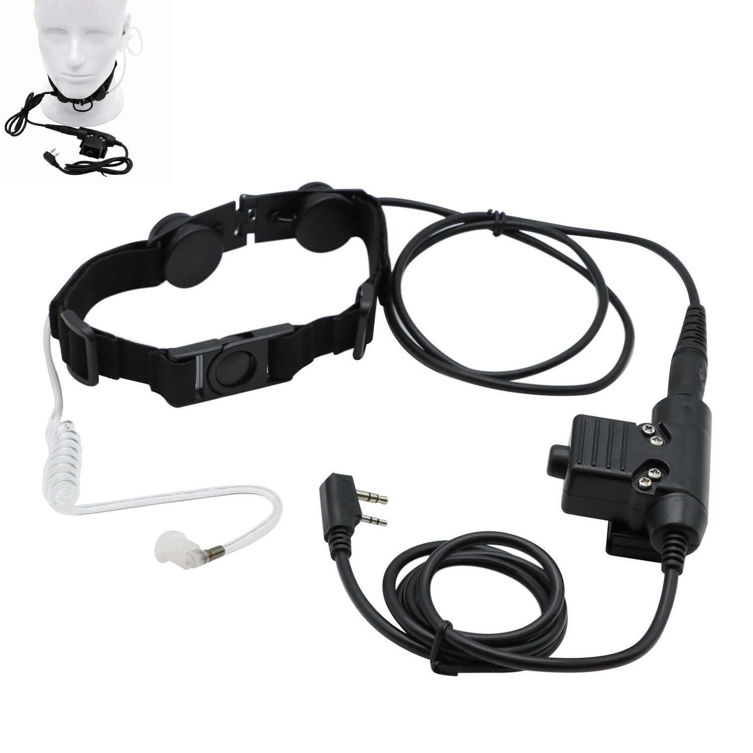 Z Tactical Throat Mic Z003 Air Tube Headset with U94 PTT for Baofeng Radio UV-5R