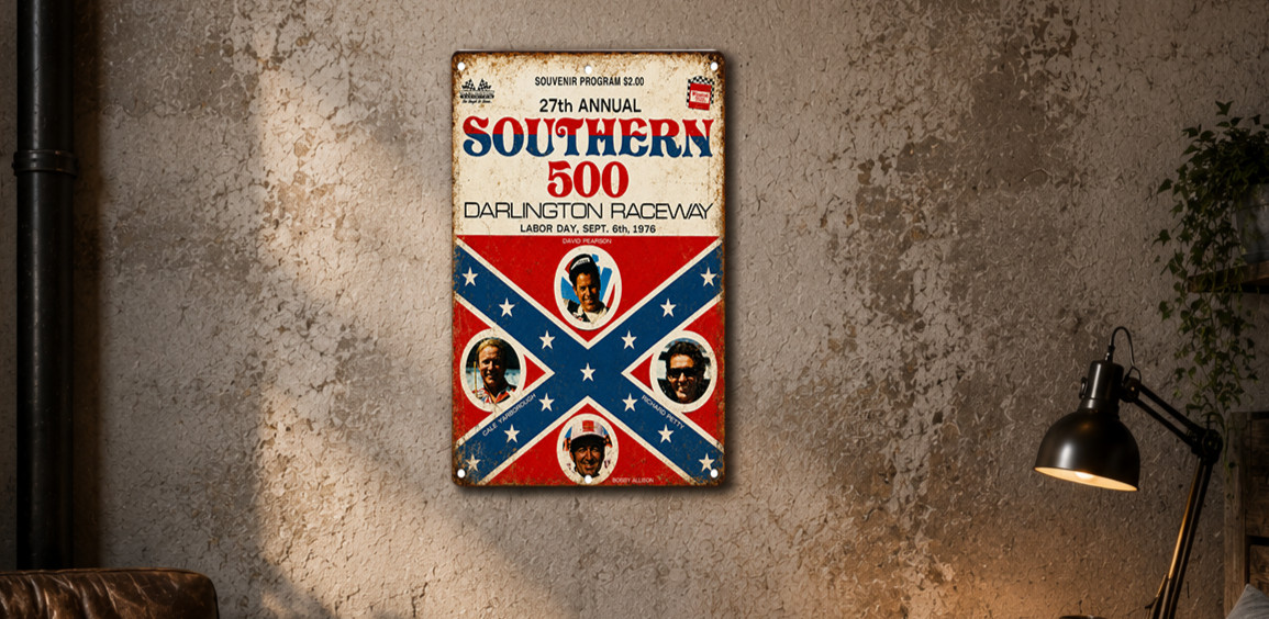 Vintage Southern 500 Darlington Raceway NASCAR Racing Metal Sign 8x12 Retro Vintage Southern 500 Darlington Raceway NASCAR Racing Metal Sign 8x12 Retro