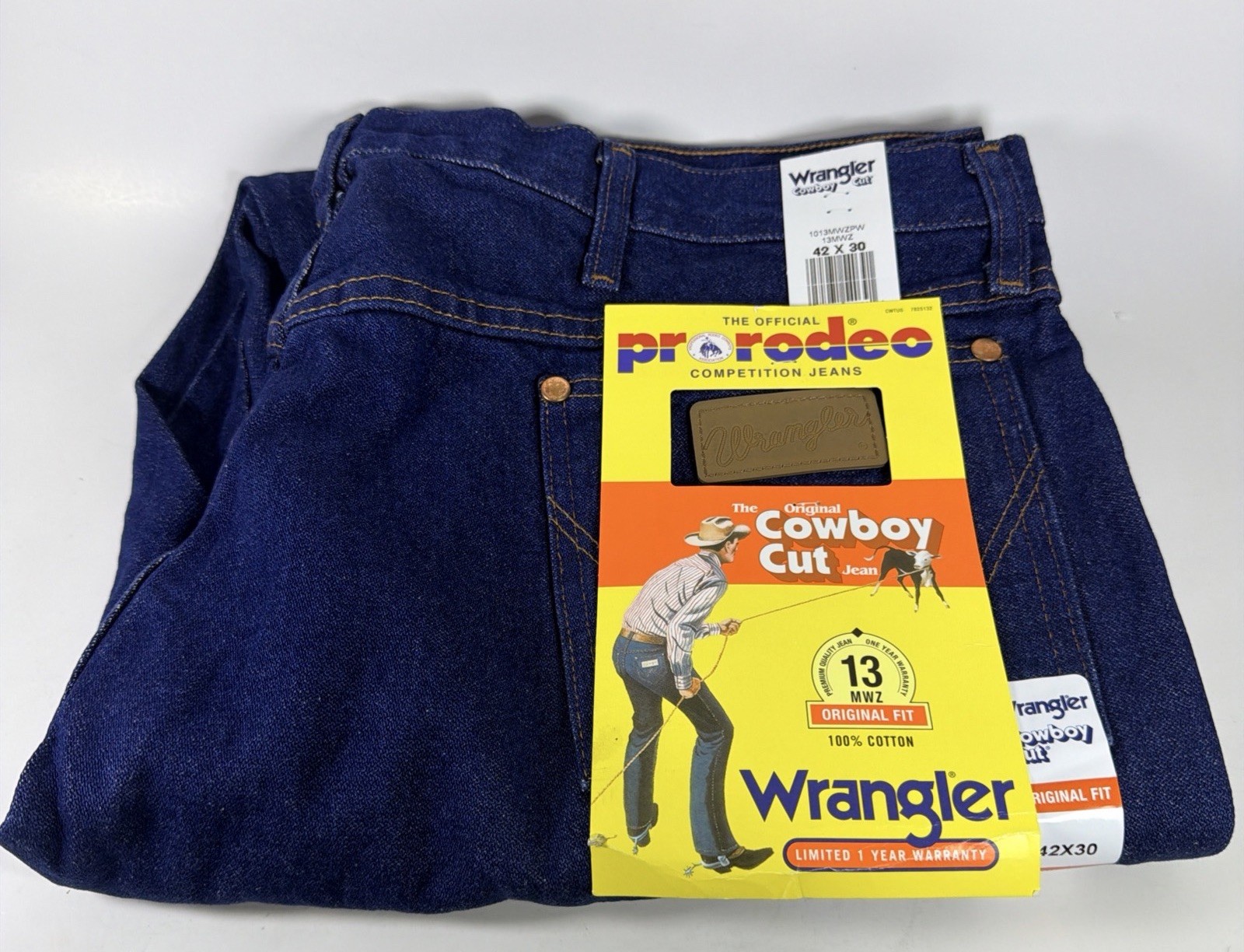 NEW Wrangler Pro Rodeo Original Fit Blue Jeans Cowboy Cut 13MWZ Mens 42x30 NWT