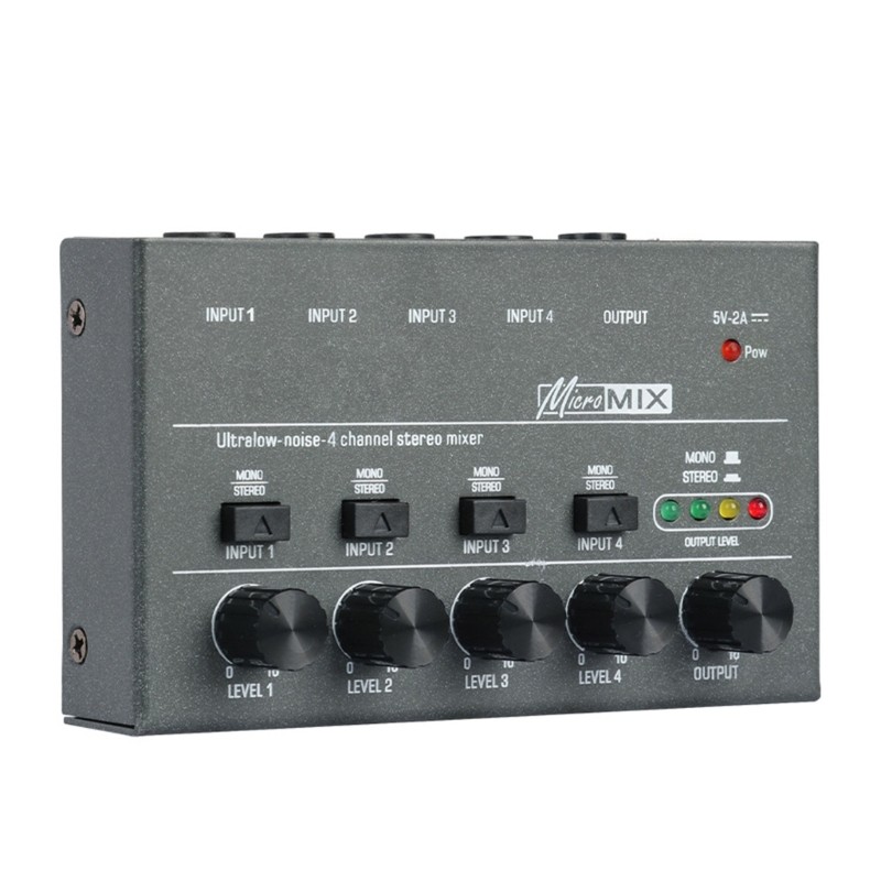 Ultra Compact DX400 Mixer KTV Karaok 4 Channel Professional Sound Mixer
