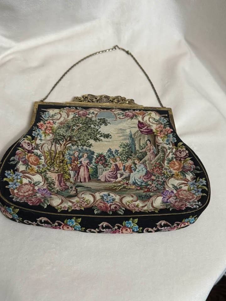 DEADSTOCK Vintage Austrian Petit Point Tapestry Purse - Brand New with Original 