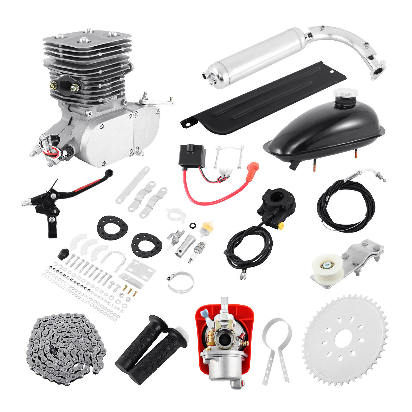 110cc 2-Stroke Engine Motor Kit for Motorized Bicycle Bike Gas Powered CDI