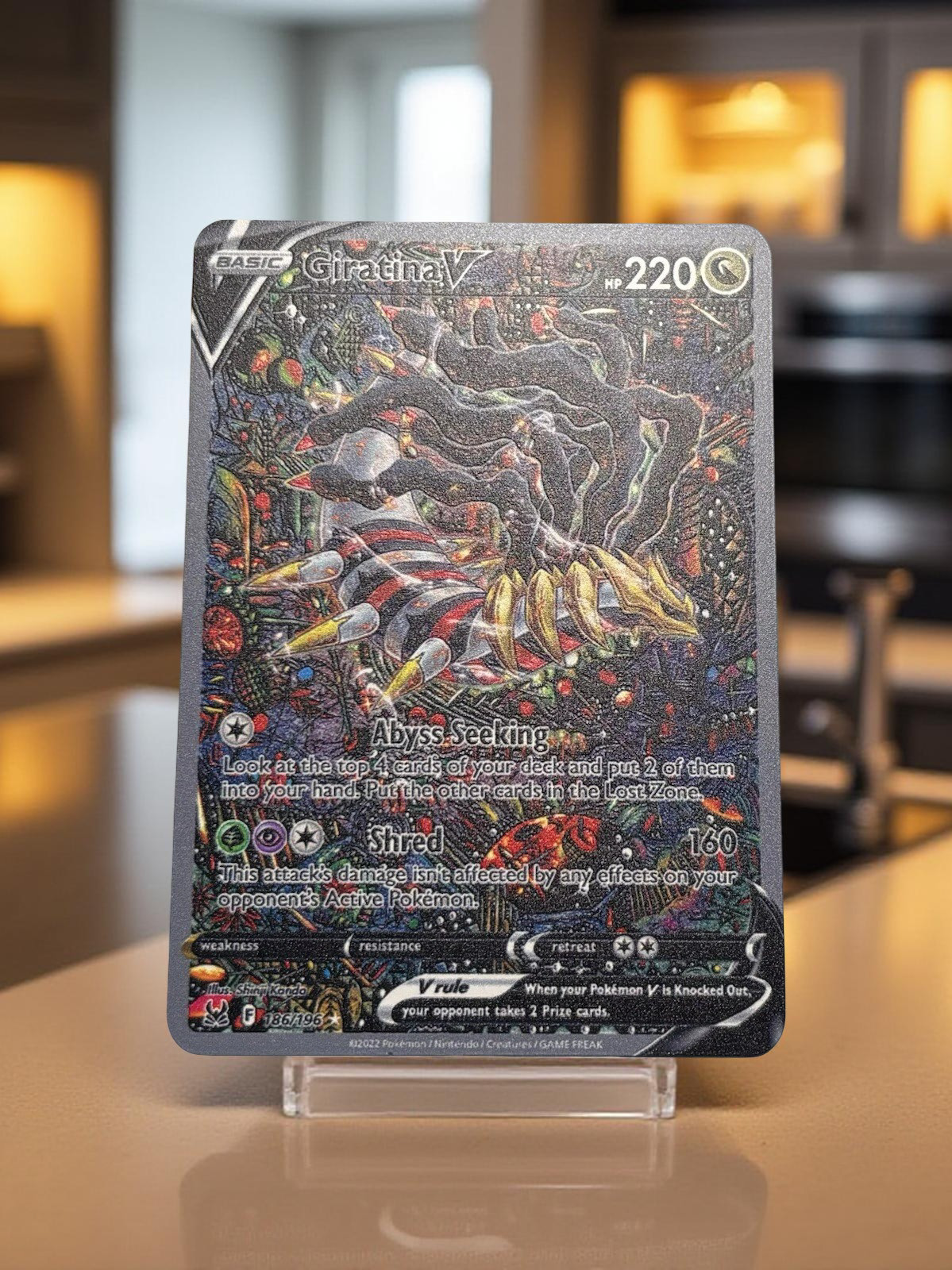 Custom made ~~ Giratina V Gold Metal Pokemon Card 