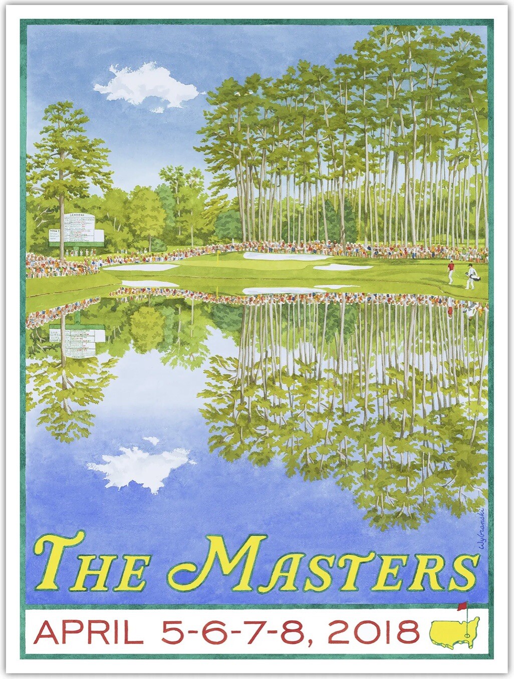 Official 2018 Masters Tournament Golf Poster 18\ Official 2018 Masters Tournament Golf Poster 18\