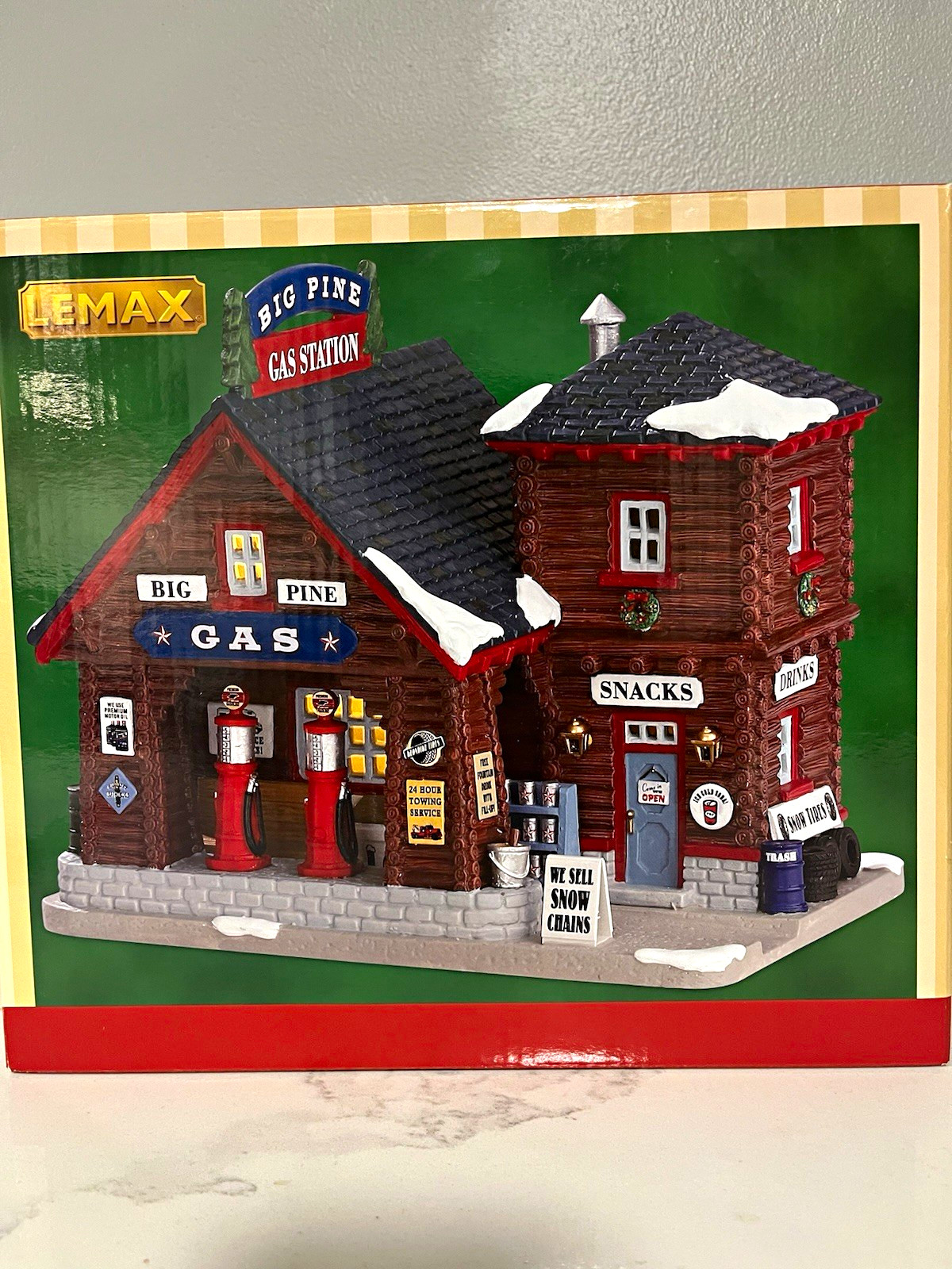 Lemax Big Pine Gas Station Christmas Village Building NIB Lemax Big Pine Gas Station Christmas Village Building NIB