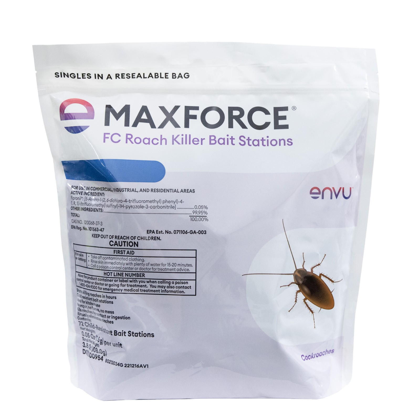 72 Maxforce FC Cockroaches Baiting Stations  NOT FOR SALE TO: CA,  DC,  NY, SD