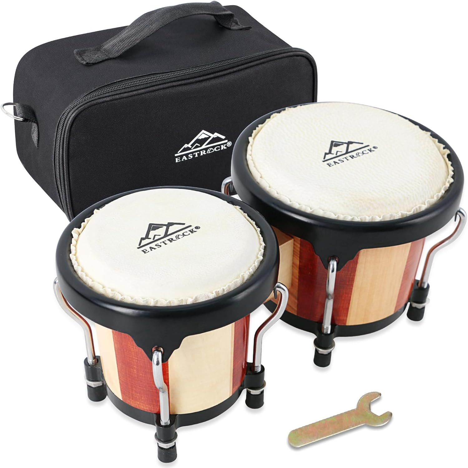 Bongo Drum 4” and 5” Bongos Drum Set for Adults Beginners Professionals Tunable