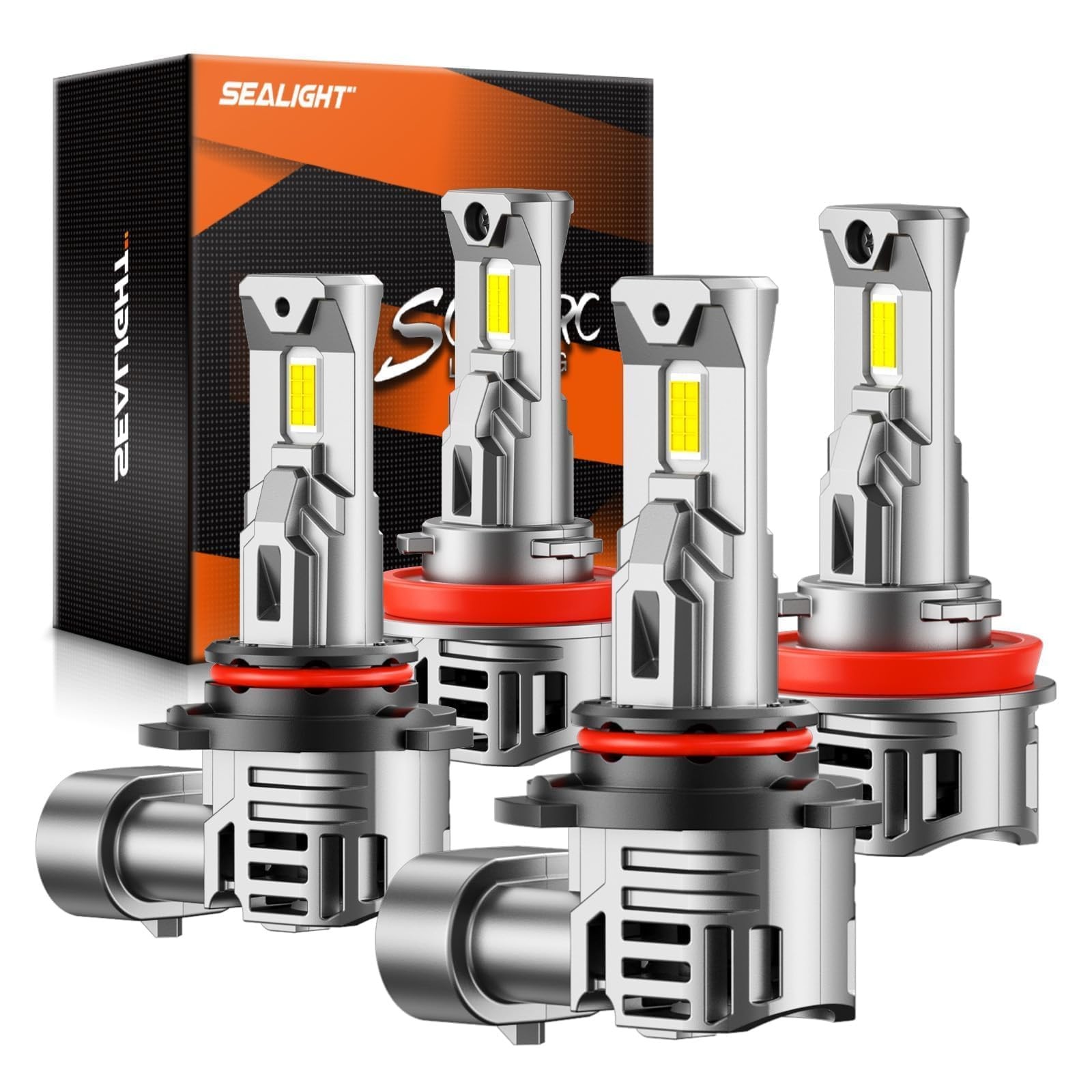 SEALIGHT 9005 H11 LED Bulbs Combo, 100000LM 10X Super Bright 6500K White, HB3 SEALIGHT 9005 H11 LED Bulbs Combo, 100000LM 10X Super Bright 6500K White, HB3