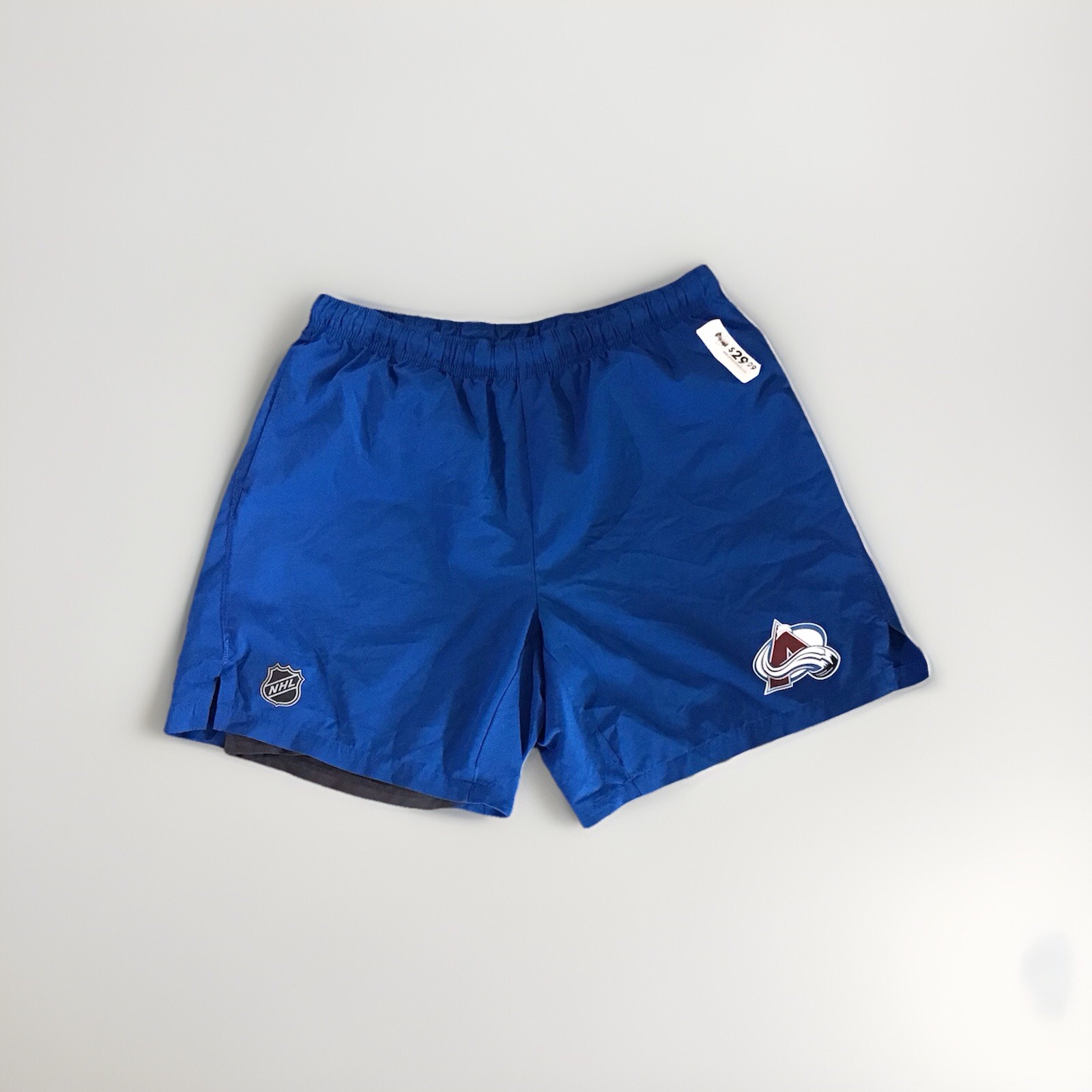 NWOT Blue Fanatics Player Issued Colorado Avalanche Men’s Large Lined Shorts