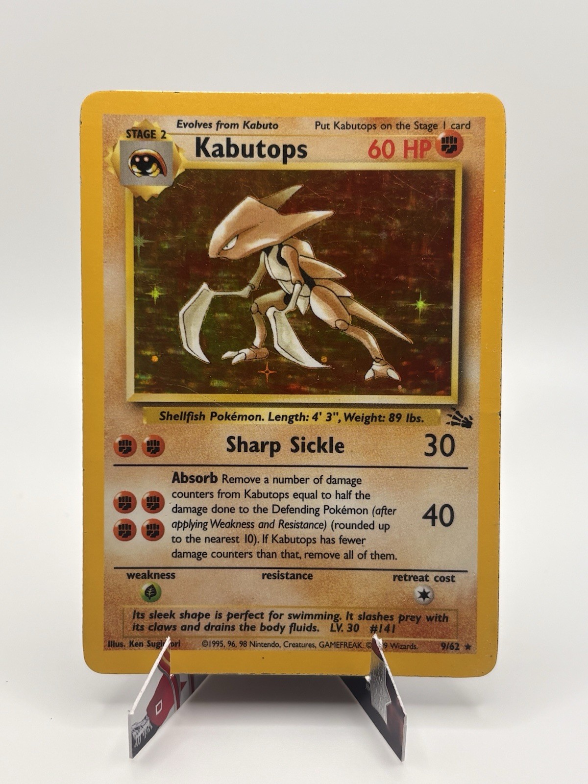 Wizards of the Coast Kabutops 1st Edition Fossil Holo Rare 9/62 English 1999 Wizards of the Coast Kabutops 1st Edition Fossil Holo Rare 9/62 English 1999