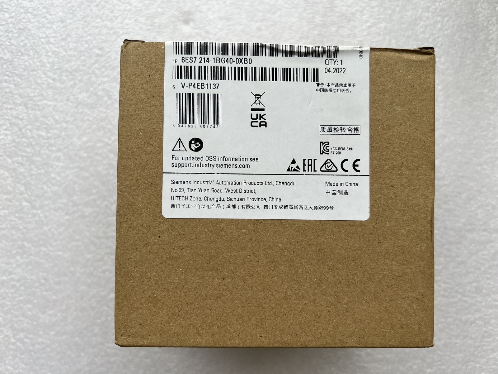 1Pcs NEW Siemens 6ES7214-1BG40-0XB0 Inquiries Welcome