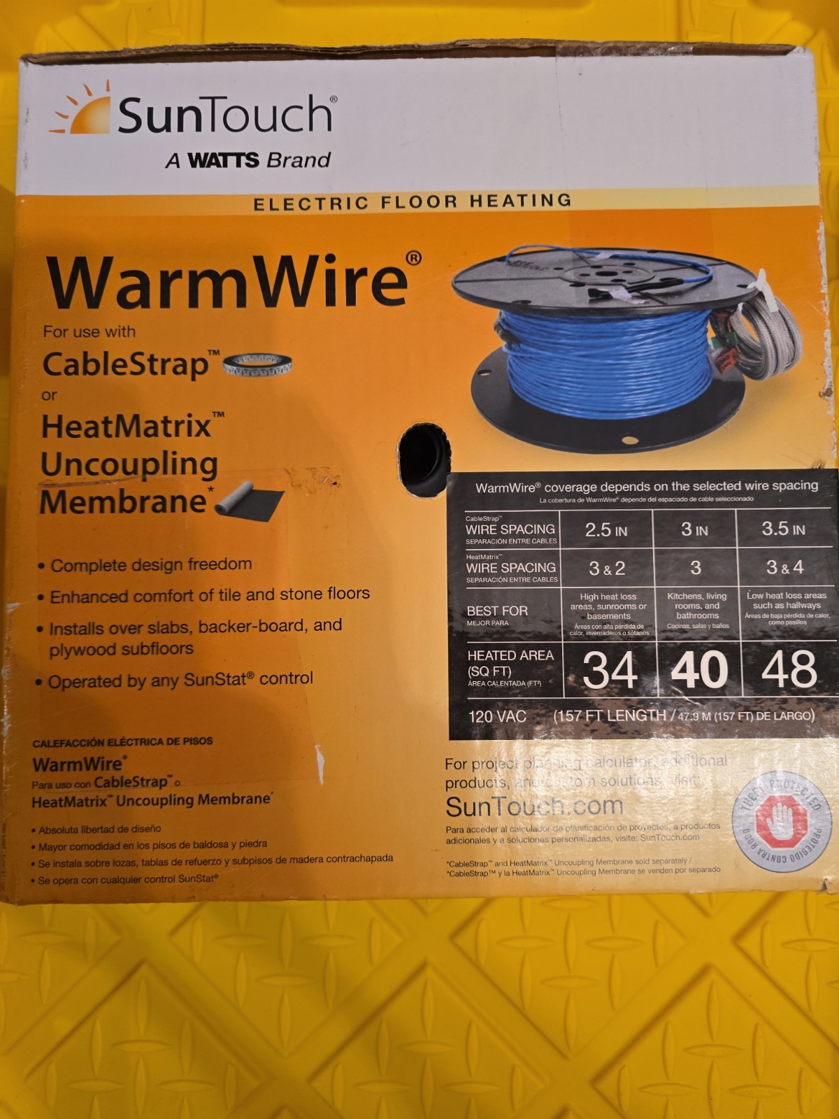 Suntouch Warmwire 157\' Length 40 Sq Ft 81014501 for Electric Floor Heating Suntouch Warmwire 157\' Length 40 Sq Ft 81014501 for Electric Floor Heating
