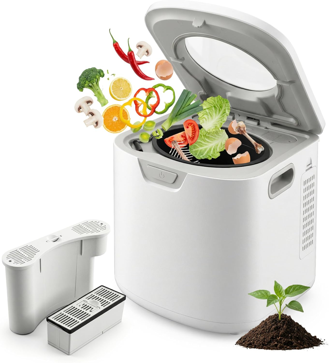 4 Quart Electric Kitchen Composter | Smart Countertop Composter Includes 2 Odorl 4 Quart Electric Kitchen Composter | Smart Countertop Composter Includes 2 Odorl