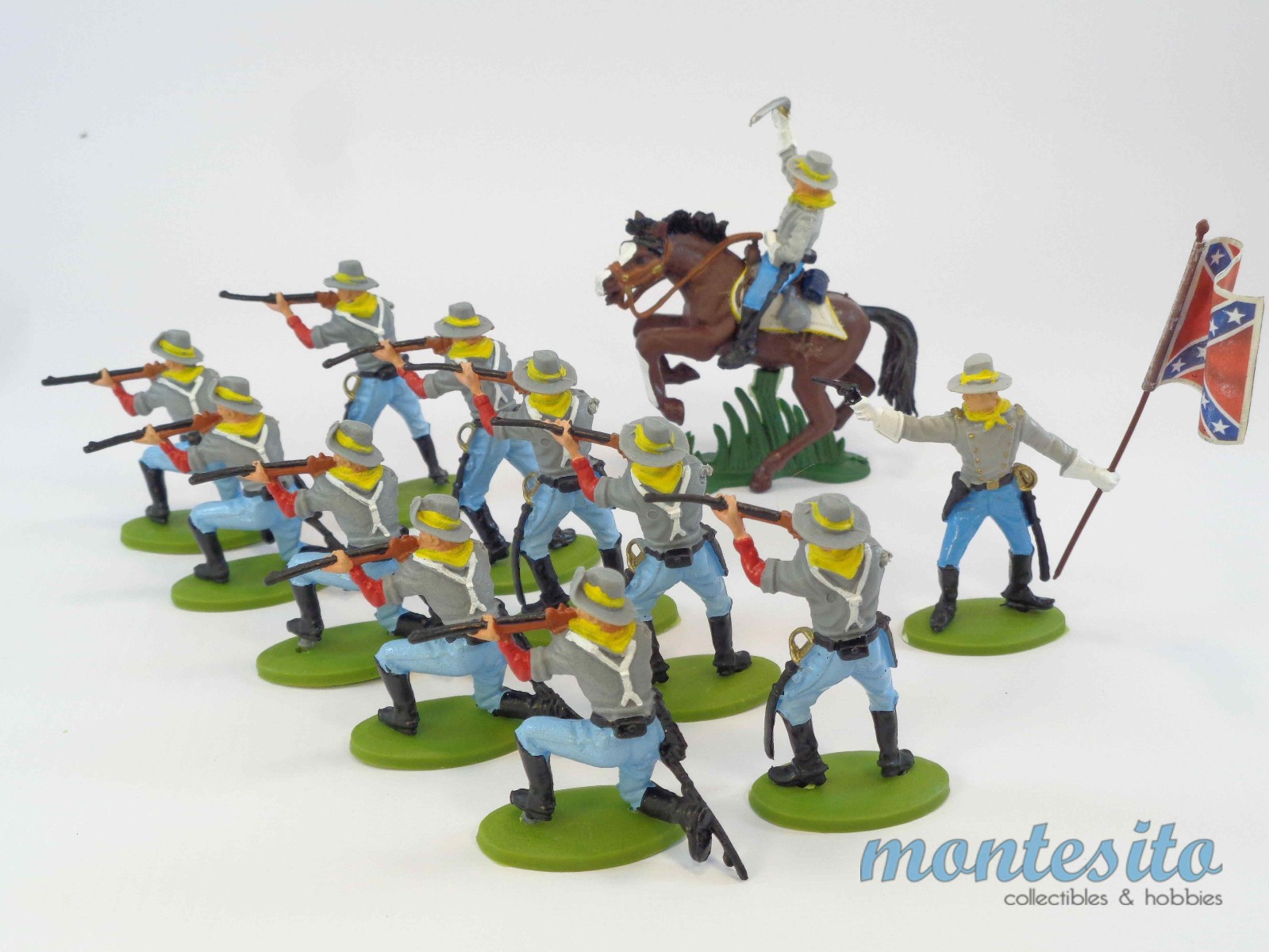BRITAINS HERALD DSG * ACW CONFEDERATE INFANTRY SHOOTING LINE 12 FIGURES * VER #2