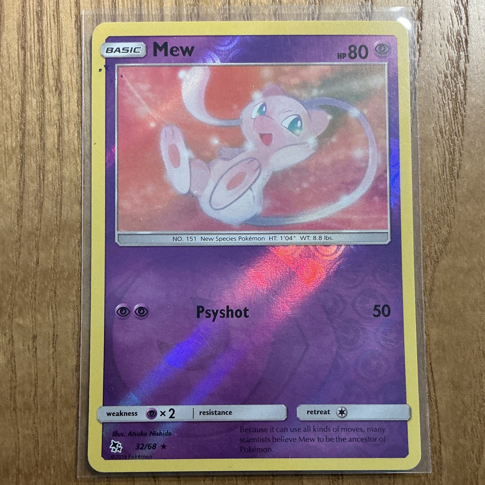 Pokemon Card Mew TCG Reverse Holo Rare Card #32/68 Hidden Fates NM/LP Condition