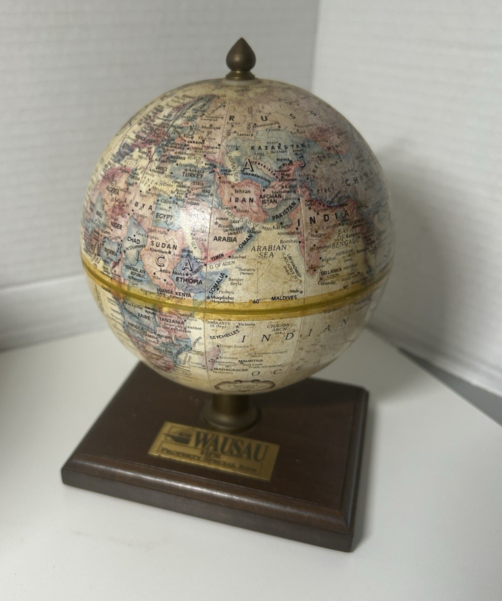 Replogle World Classic 9 Inch Diameter Desktop Globe Genuine Hardwood Base USA