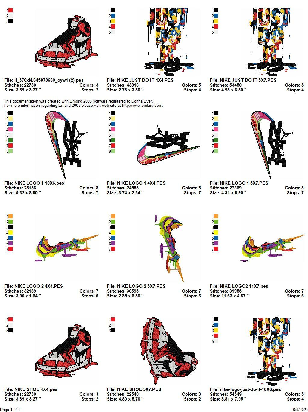 DRIPPING SHOE COLLECTION EMBROIDERY MACHINE  DESIGNS PES JEF HUS EXP DST VIP USB