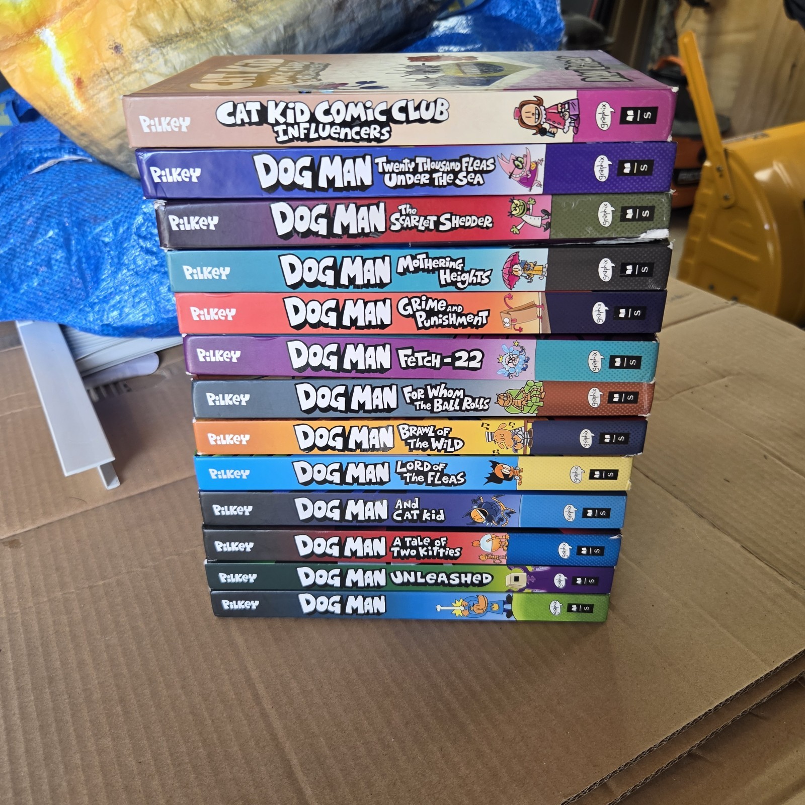 Lot of 12 Hardcover Dog Man Books #1 - #12 + Cat Kid Book Lot Set Of 13 Lot of 12 Hardcover Dog Man Books #1 - #12 + Cat Kid Book Lot Set Of 13